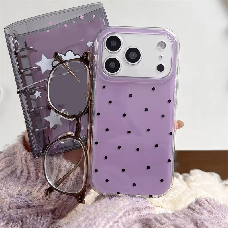 Cute Anime Case - Korean Ins Girl Simple Purple Polka