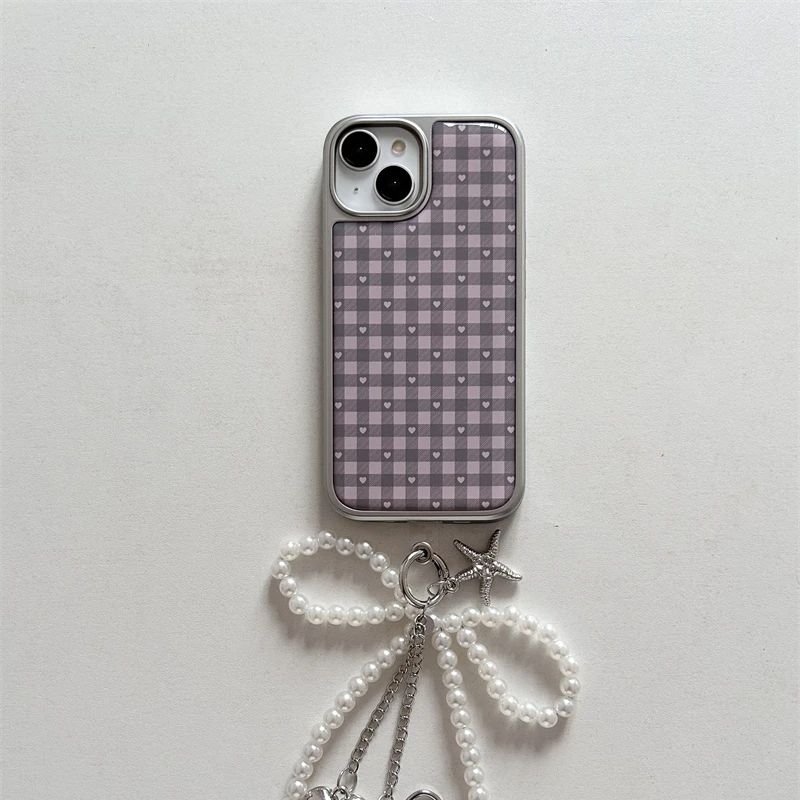 Pink Purple Heart-Shaped Check - Phone Cases Cool Girl review and price
