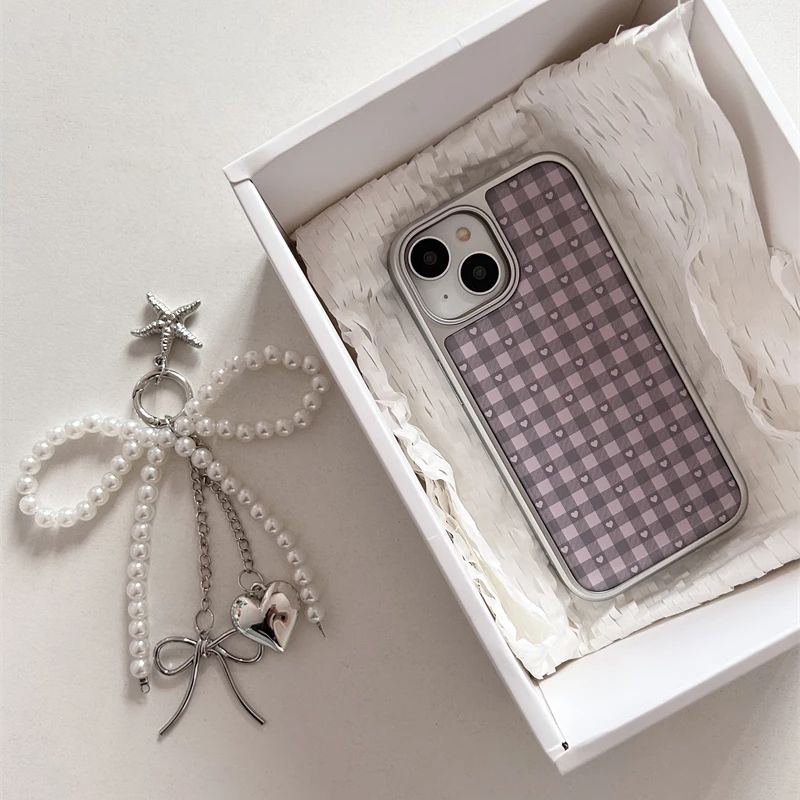 Pink Purple Heart-Shaped Check - Phone Cases Cool Girl review and price