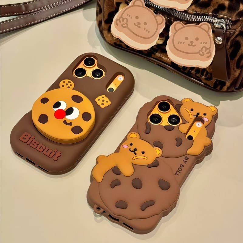 3D Cartoon Kawaii Biscuit Bear - Phone Cases Cool Girl review and price