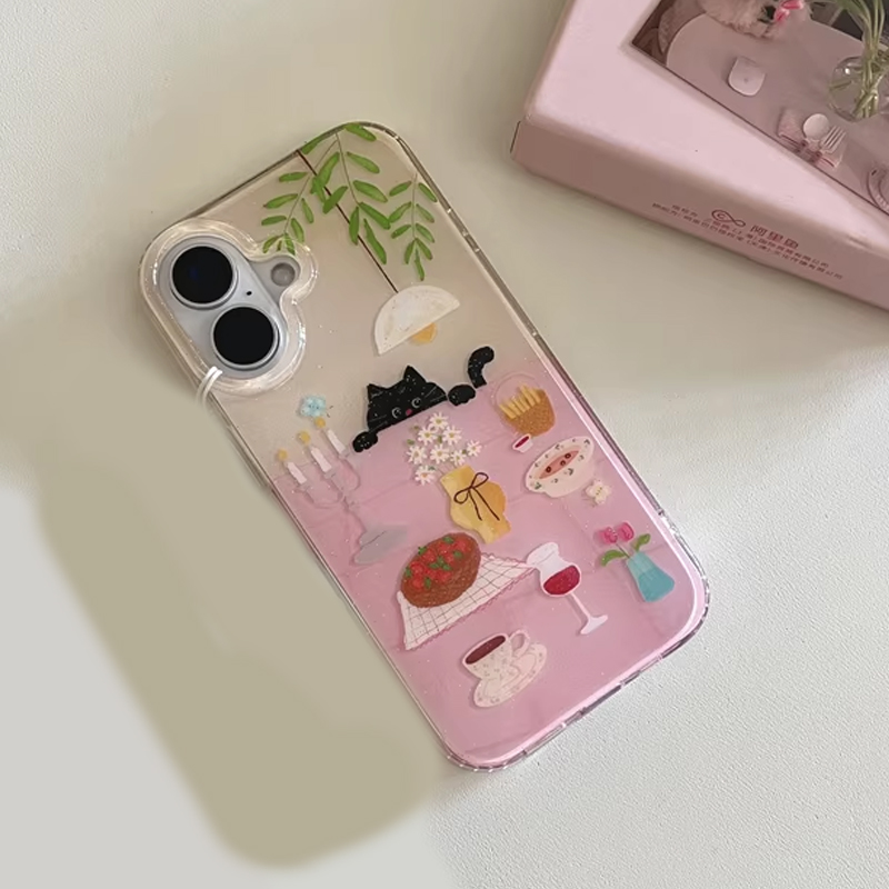 Ins Girl Cute Dining Table Lit - Cute Anime Case review and price