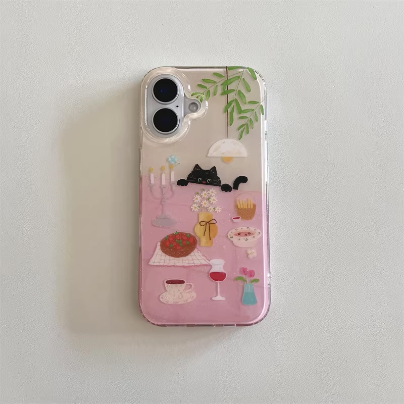 Ins Girl Cute Dining Table Lit - Cute Anime Case review and price